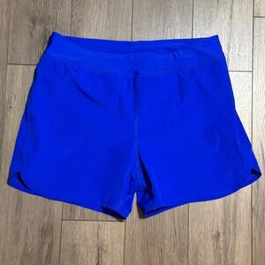 Lands End Womens Royal Blue Swim Board Shorts with Liner Size L 14-16